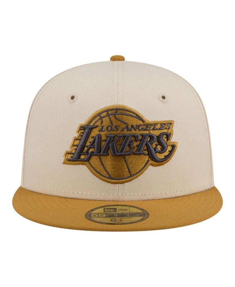 Men's Cream/Tan Los Angeles Lakers Two-Tone Color Pack 59FIFTY Fitted Hat