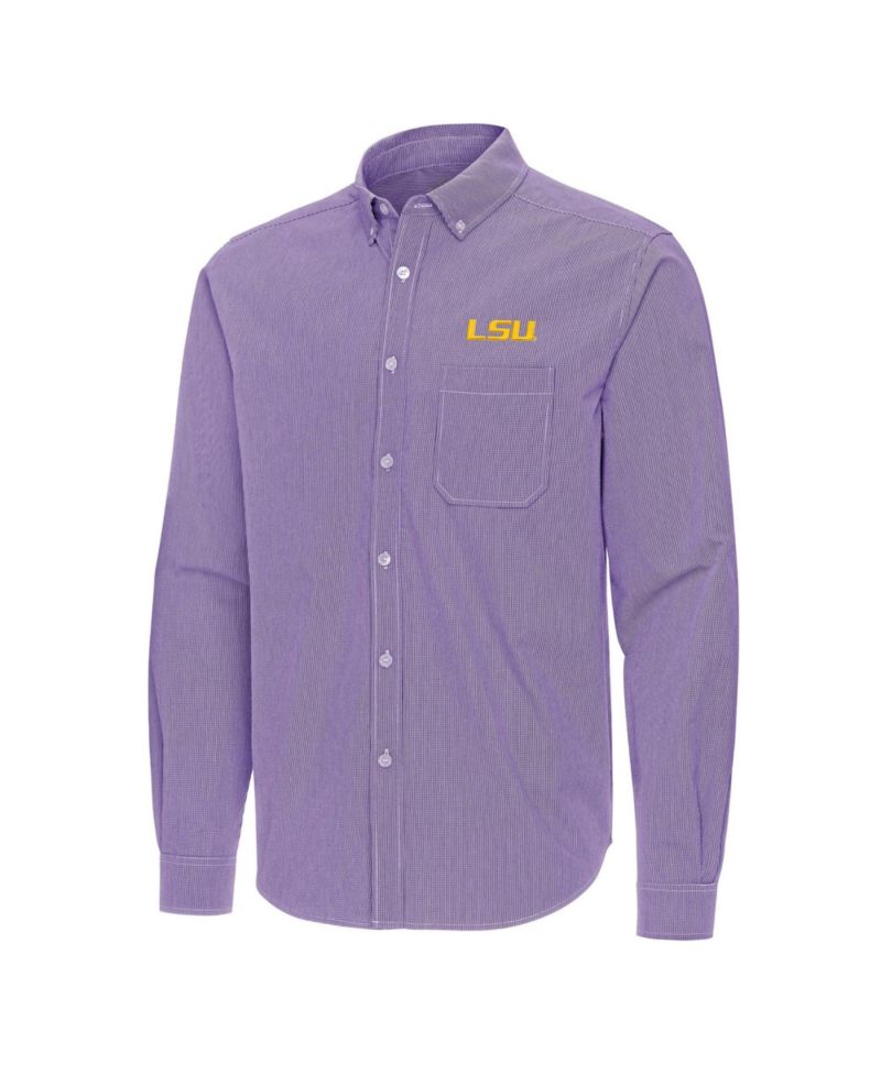 Men's Purple LSU Tigers Porter Woven Tri-Blend Long Sleeve Button-Down Shirt