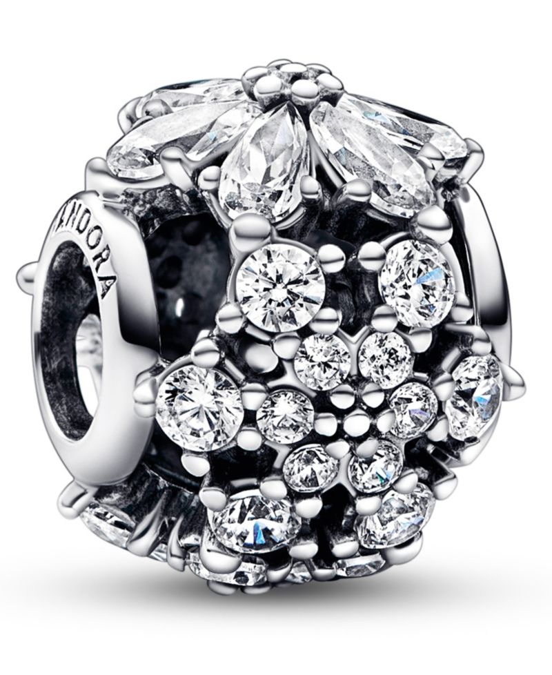 Cubic Zirconia Sparkling Herbarium Cluster Round Charm