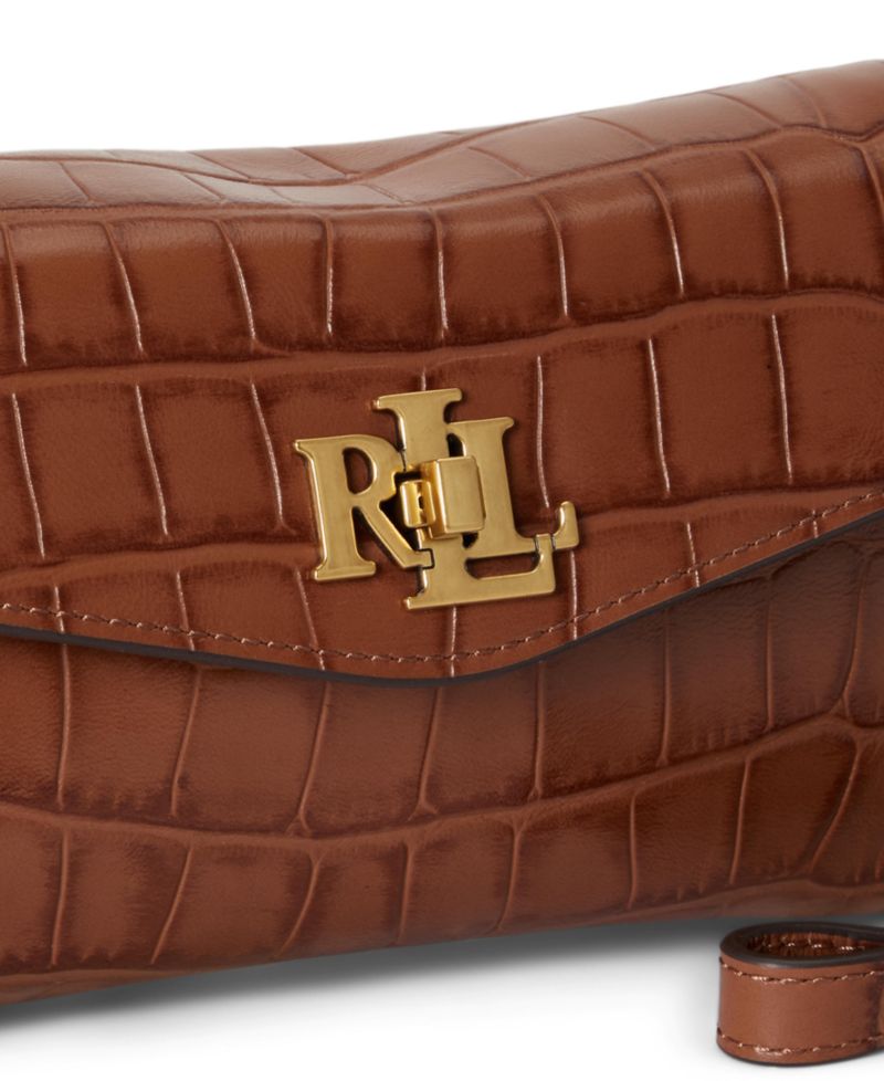 Croc-Embossed Mini Crossbody Bag
