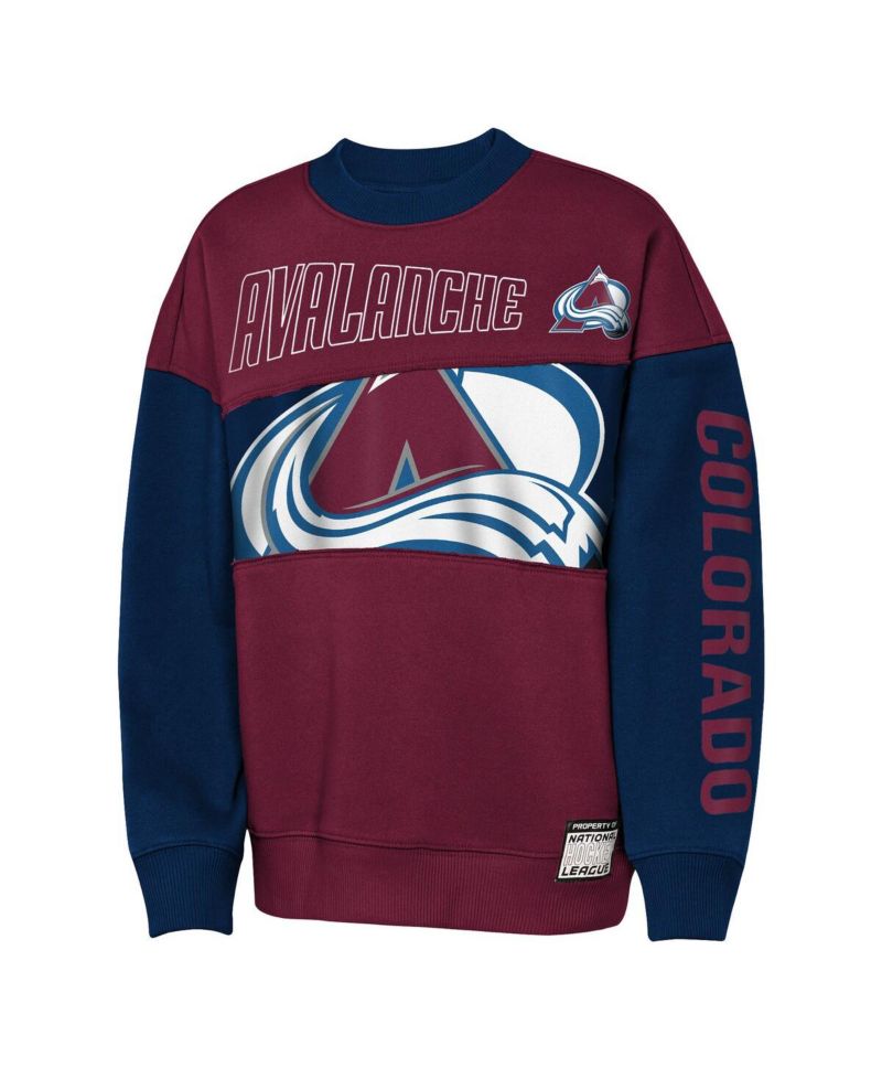 Big Boys and Girls Burgundy/Navy Colorado Avalanche Impact Player Sweatshirt