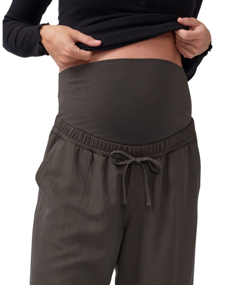 Maternity Over-Belly Wide-Leg High-Rise Pant