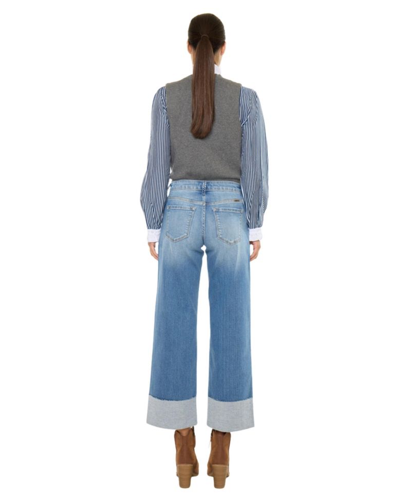 Women's Kenny Mid Rise Crop Wide-Leg Jeans