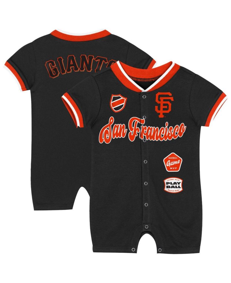 Baby Boys and Girls Black San Francisco Giants Pinch Coverall