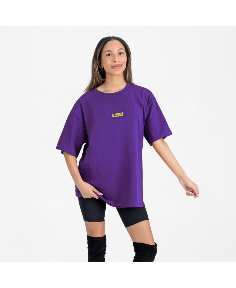 Women's Purple LSU Tigers Oversized Back at Ya T-Shirt