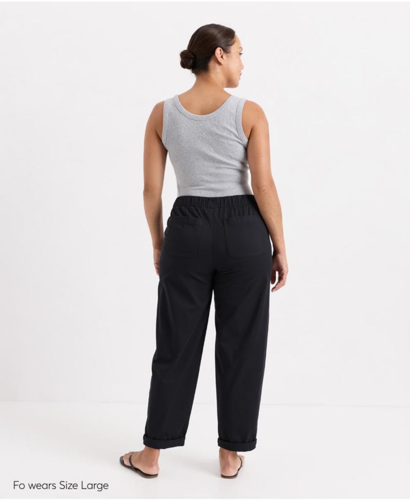 Women's Peached Twill Organic Cotton-Blend Pull-On Pants