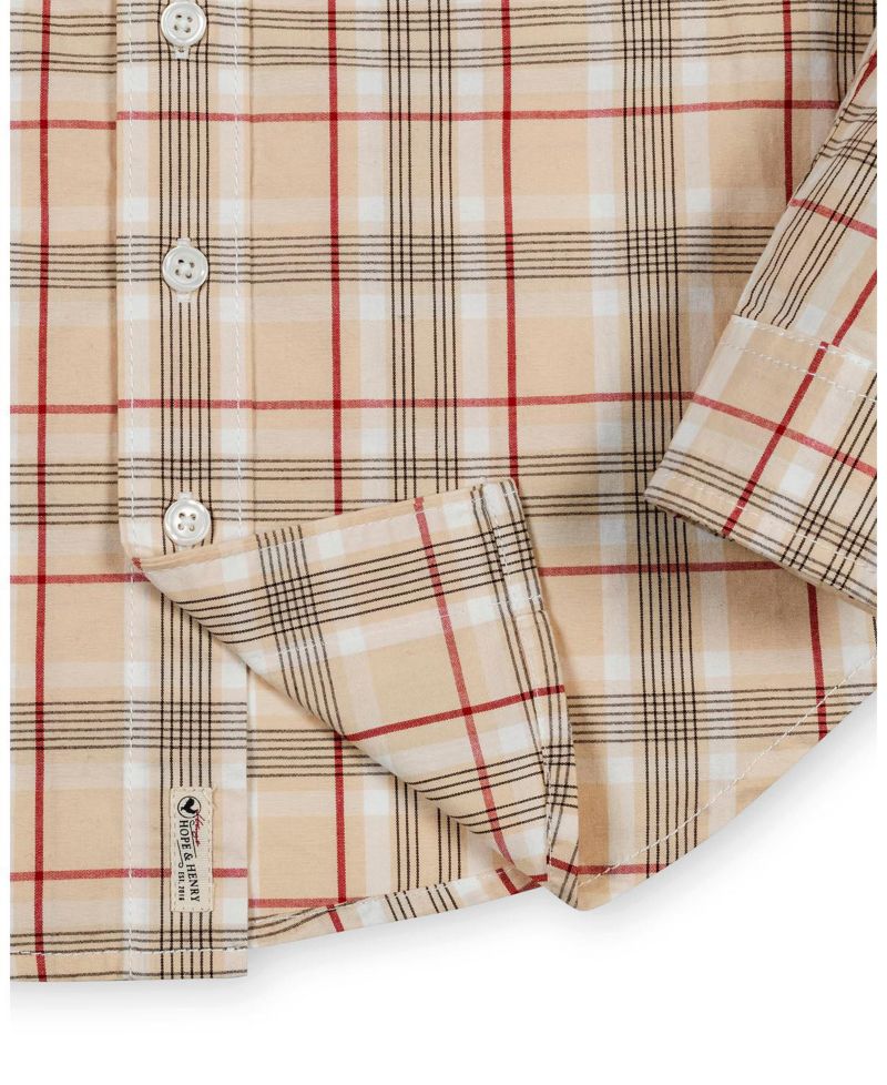 Hope and Henry Little and Big Boys' Organic Long Sleeve Stretch Poplin Shirt