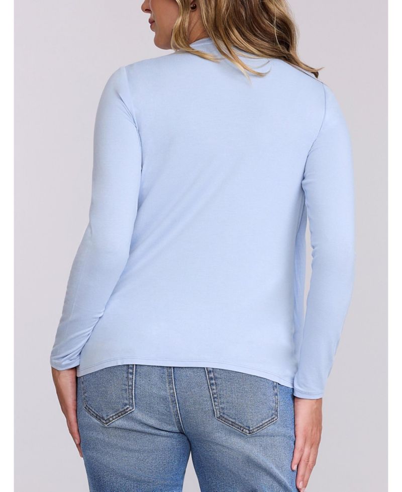 Women's Motherhood Crewneck Long Sleeve Draped Nursing Tee
