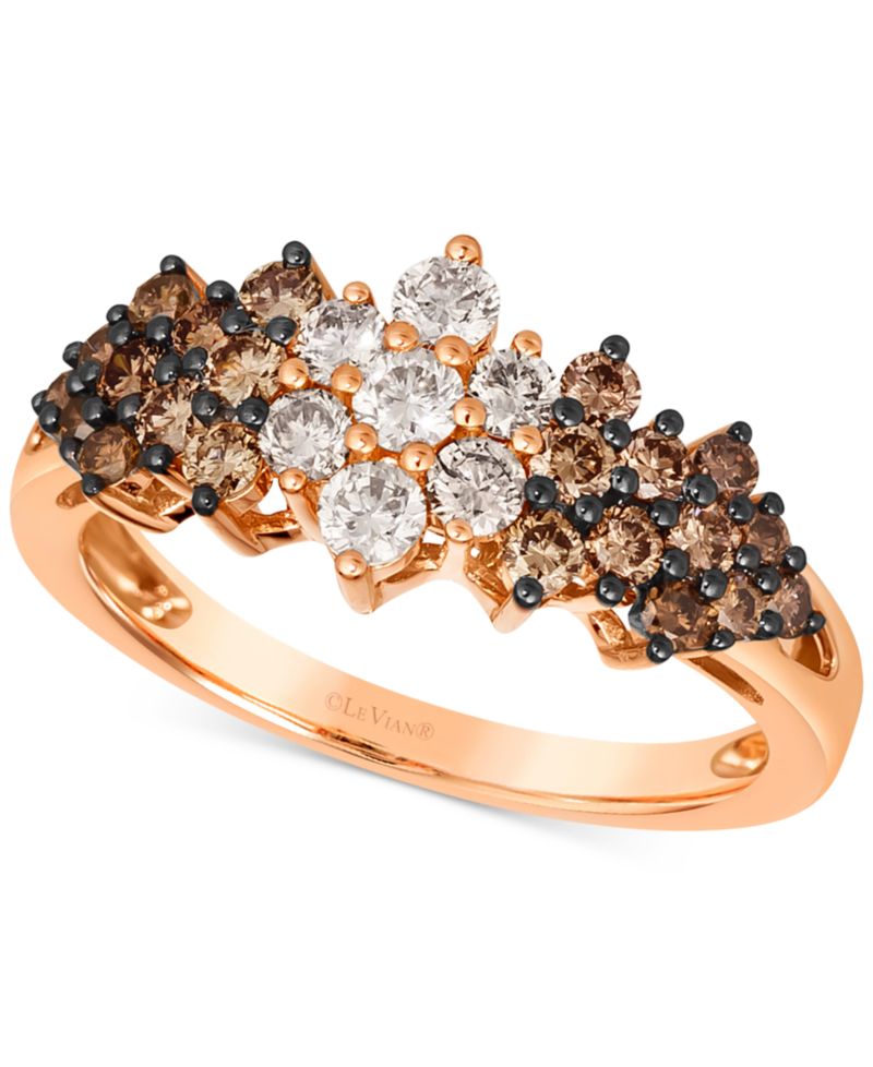 Chocolate Ombr&eacute; Diamond Cluster Ring (1 ct. t.w.) in 14k Rose Gold, White Gold or Yellow Gold