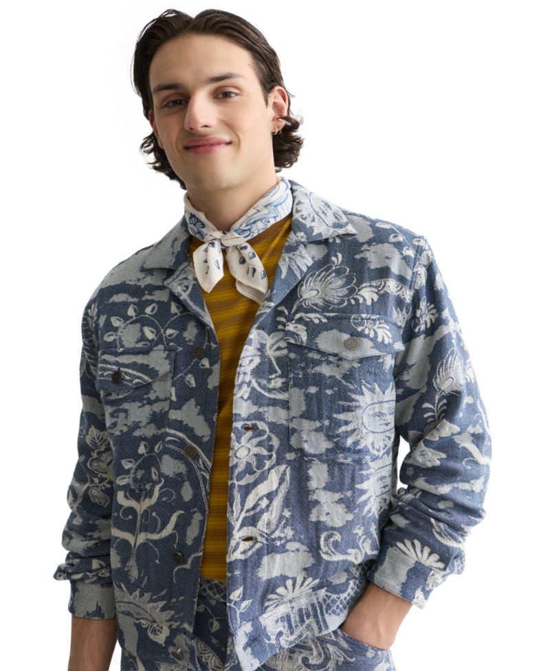 Men's Delfts Blauw Jacquard Trucker Jacket