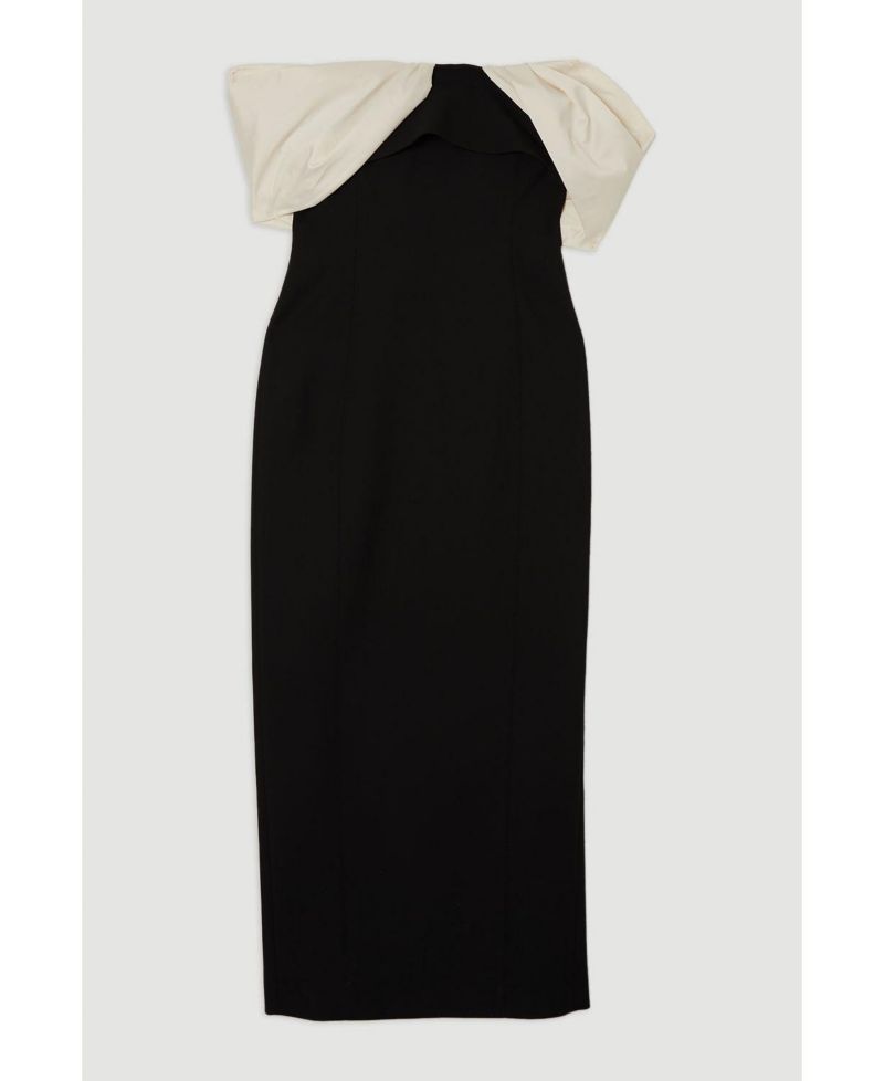 Women's Tailored Taffeta Sleeve Maxi Dress
