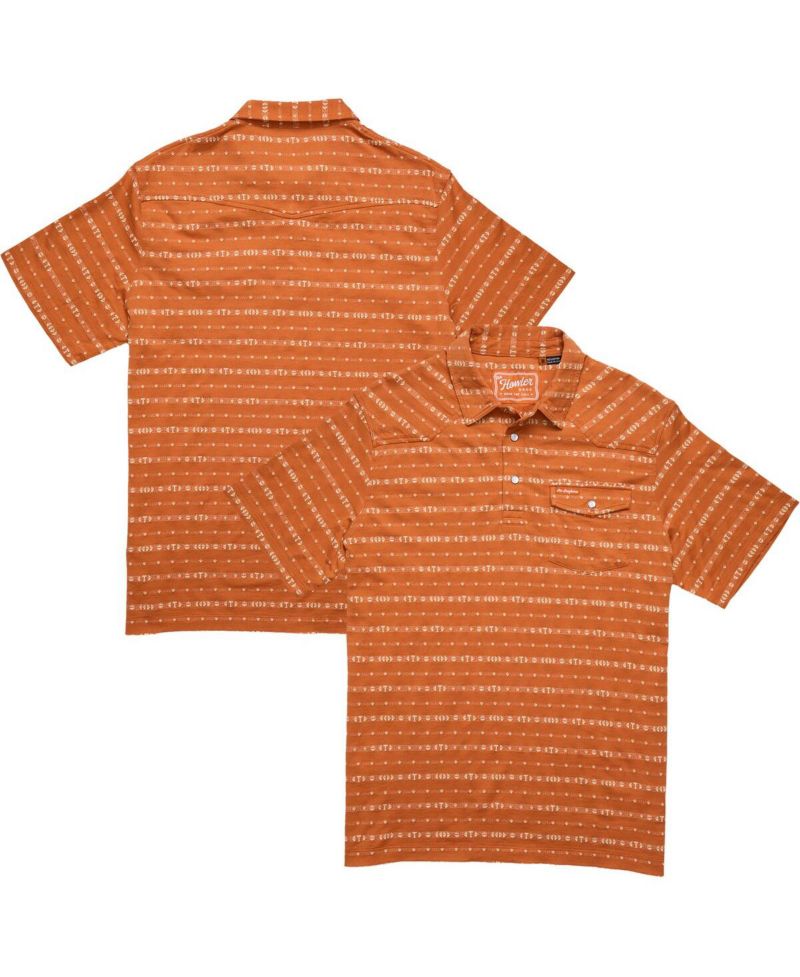 Men's Texas Orange Texas Longhorns Jacquard Ranchero Polo Shirt