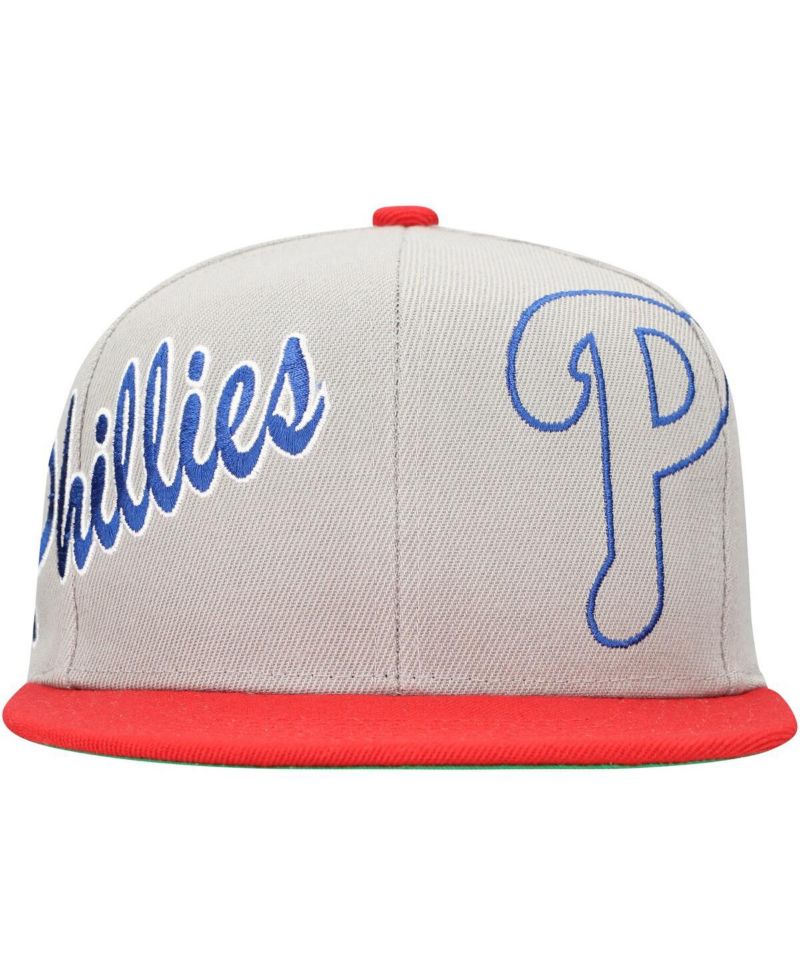 Men's Gray Philadelphia Phillies Knock Out Panel Snapback Hat
