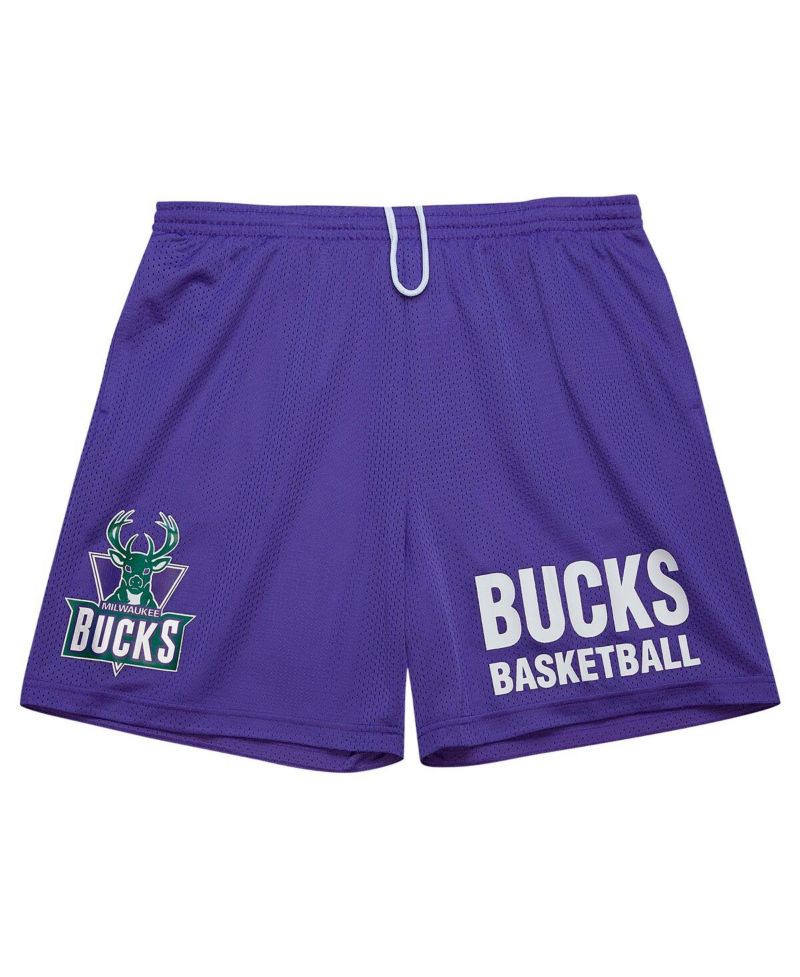 Men's Purple Milwaukee Bucks Hardwood Classics Gameday Mesh Shorts