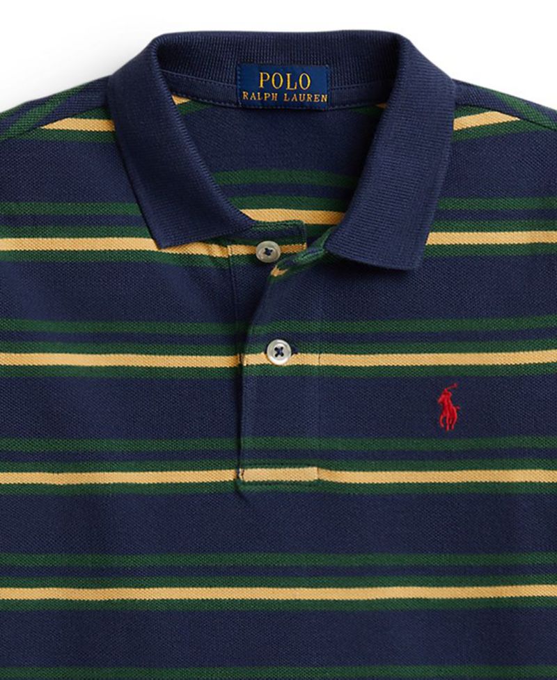 Boys' 2T-7 Striped Mesh Polo Shirt