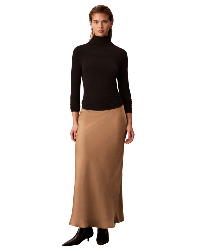 Petite Double Faced Satin Bias-Cut Maxi Skirt