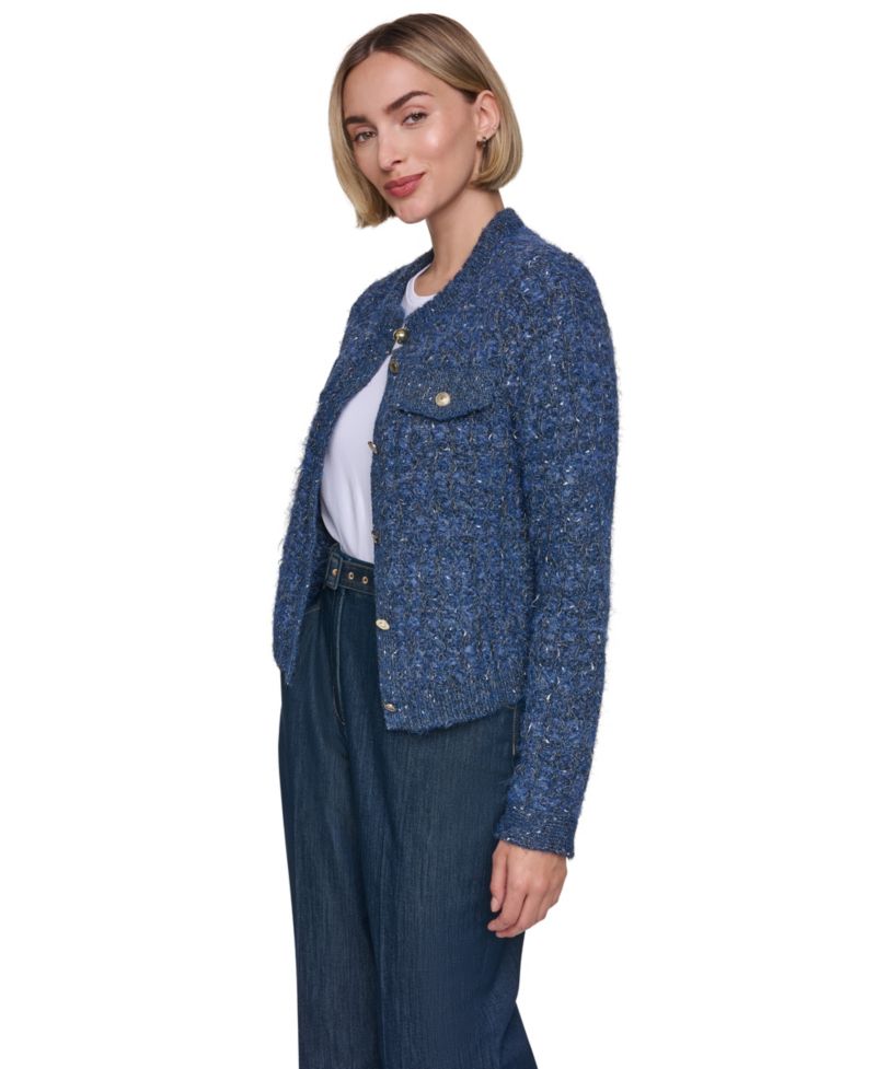 Women's Five-Button-Front Sweater Denim Jacket