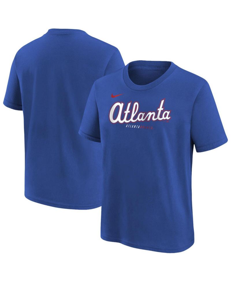 Big Boys and Girls Royal Atlanta Braves 2026 City Connect Wordmark T-Shirt