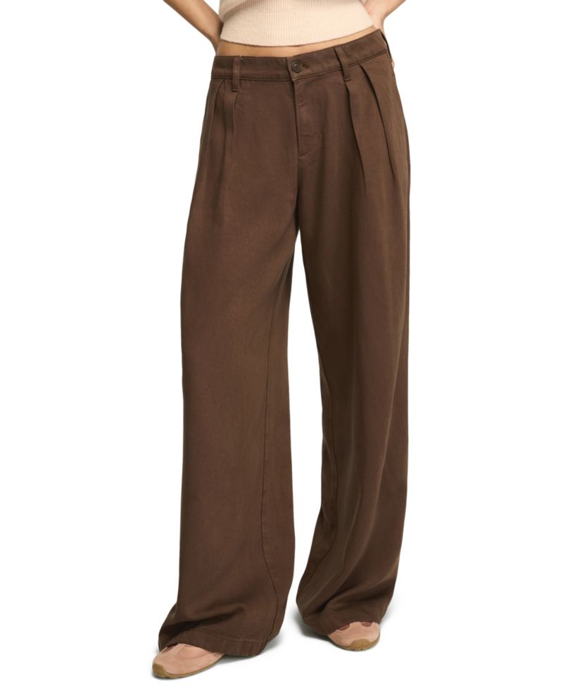 Women's Double Pleated Wide Leg Trouser