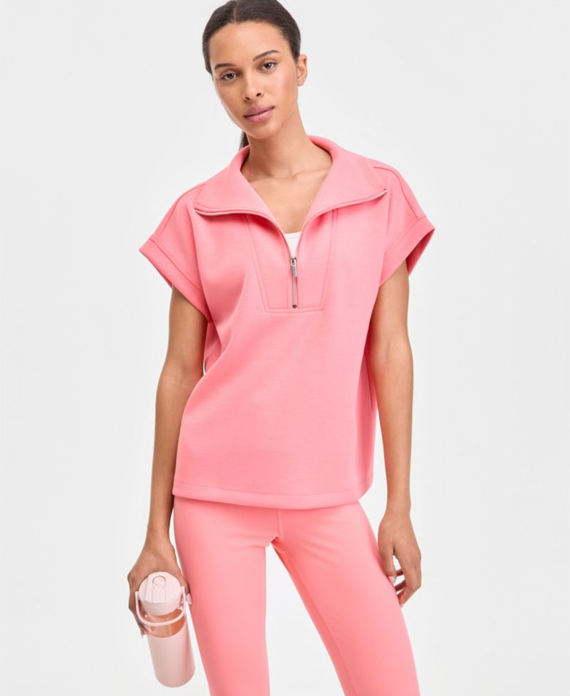 Women's Quarter-Zip Cap Sleeve Top