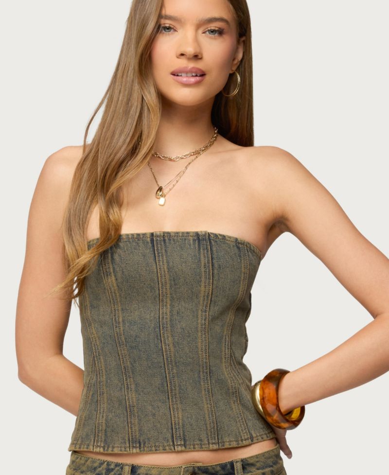 Women's Camelia Strapless Denim Corset