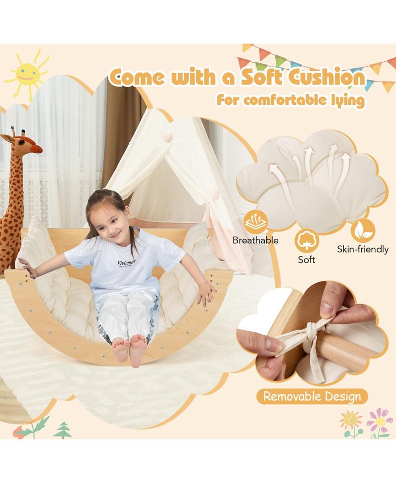 Montessori 6-in-1 Climbing Arch Climber with Cushion