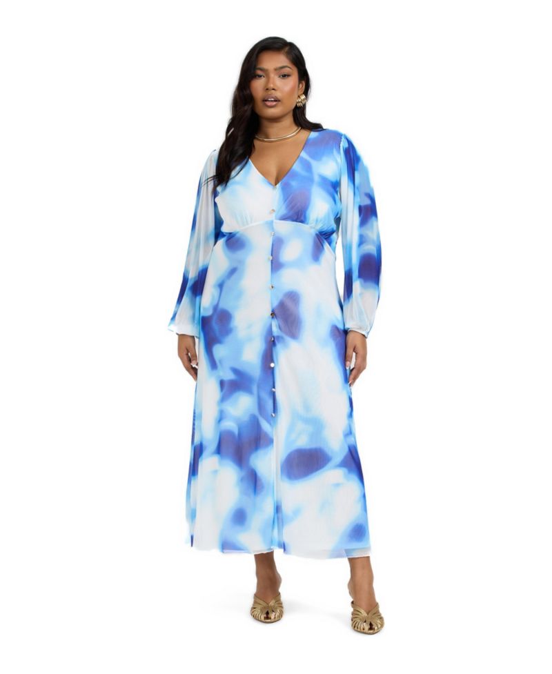 Women's Vibrant Tie Dye Midi Dress