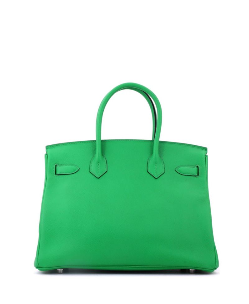 Birkin 30 Handbag Green Epsom with Palladium Hardware