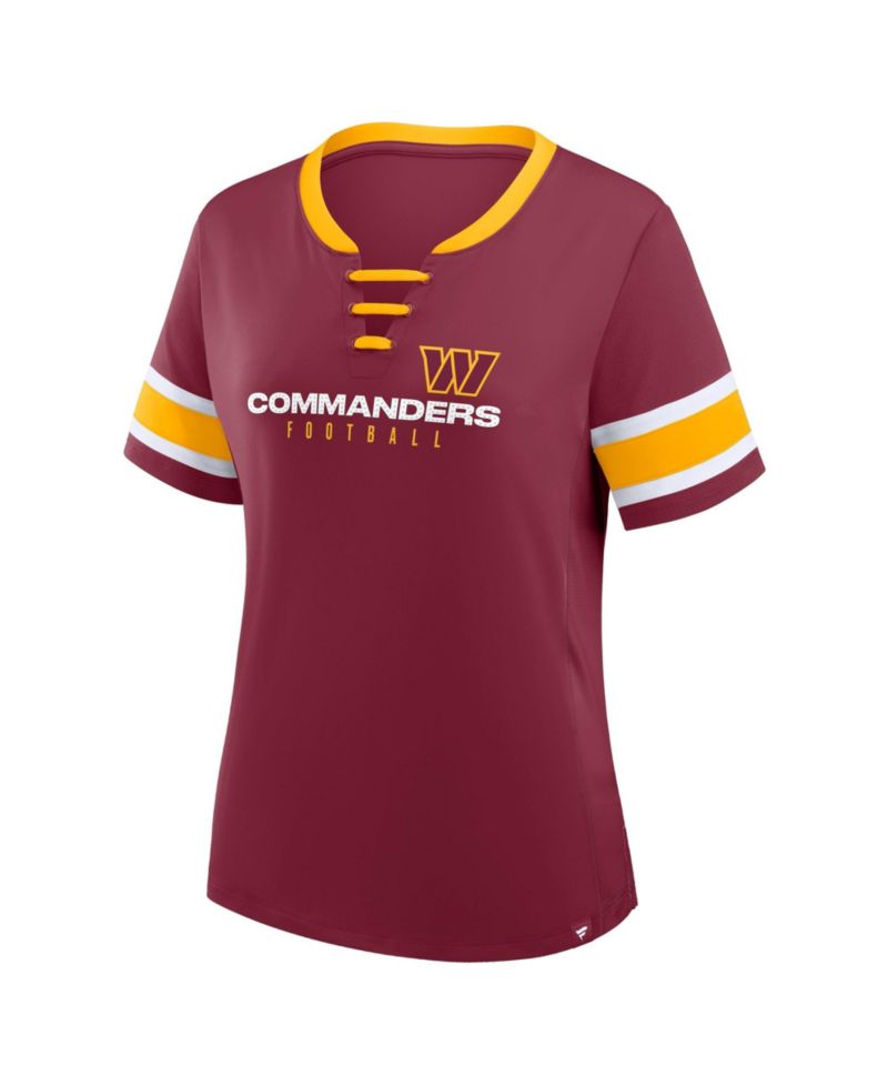 Women's Burgundy Washington Commanders Redzone Draw Play Athena Lace-Up T-Shirt