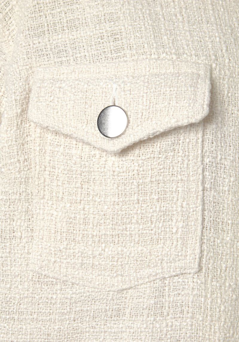 Women's Boucle Shirt with Pockets Everyday Comfort Jacket
