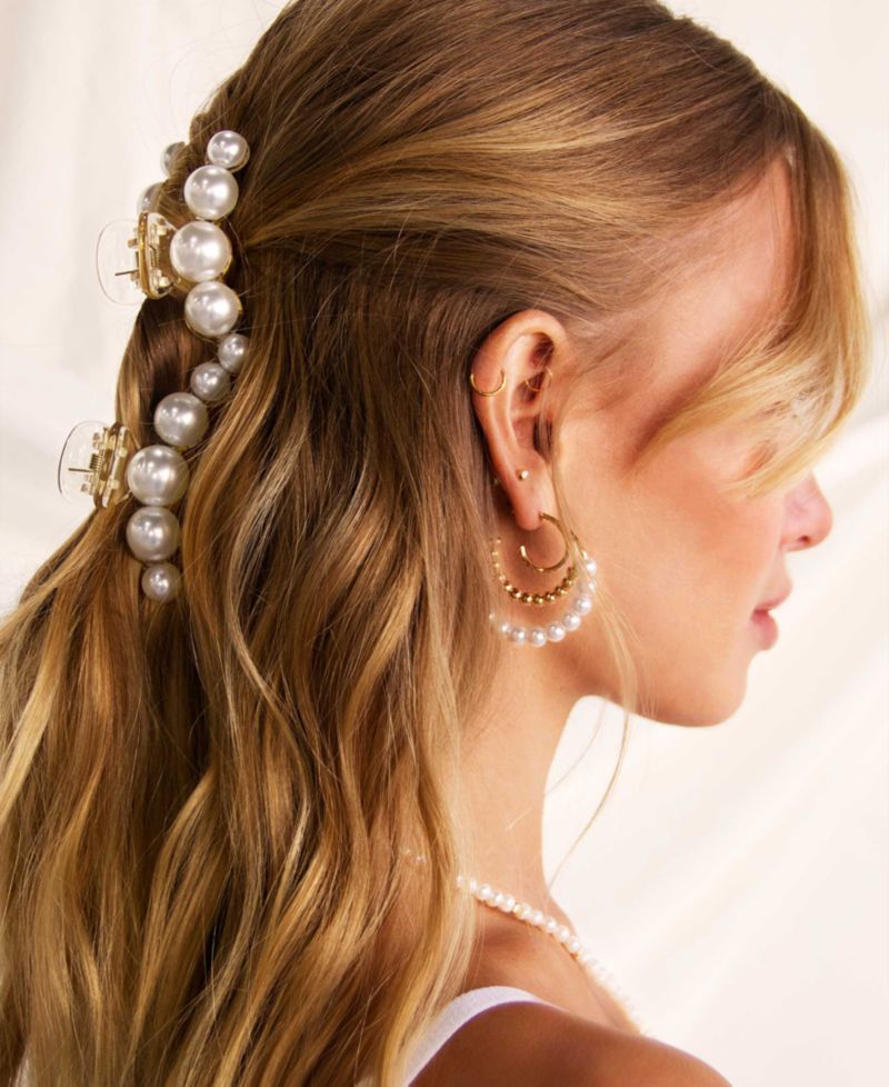 Imitation Pearl Hair Claw Set of 2