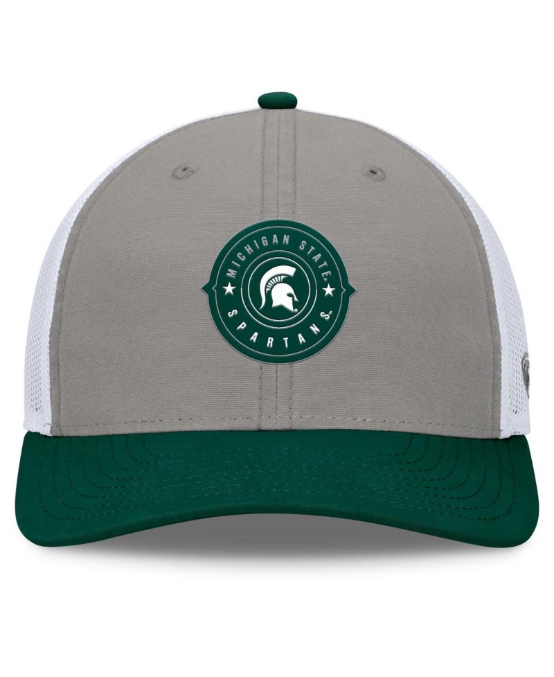 Men's Gray/Green Michigan State Spartans Rob Trucker Adjustable Hat