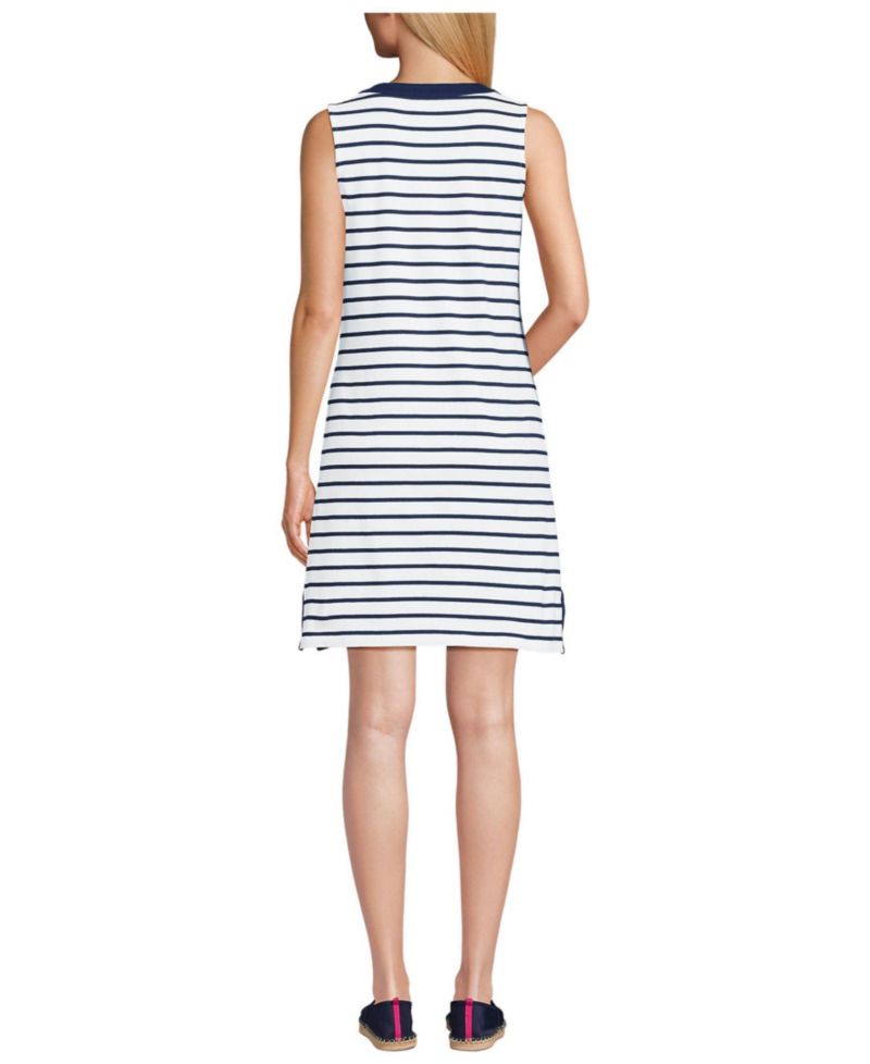 Women's Tall Cotton Jersey Notch Neck Dress
