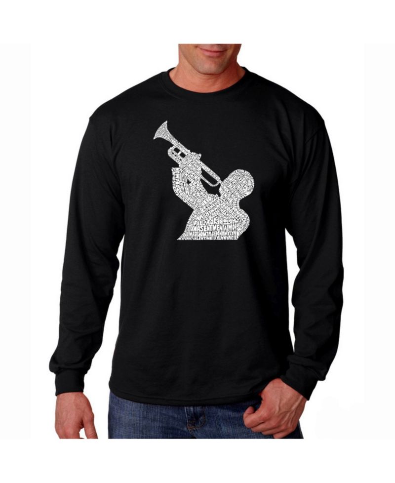 Men's Word Art Long Sleeve T-Shirt- All Time Jazz Songs