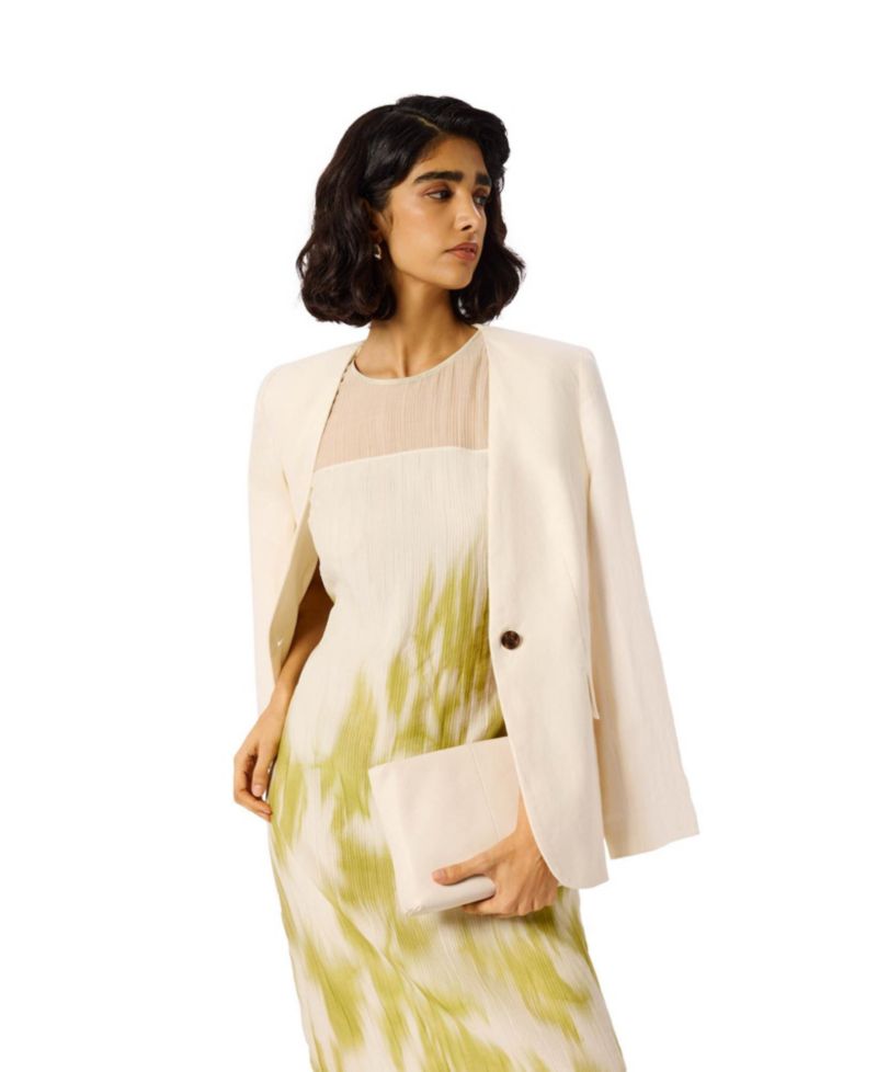 Women's Wedding-Guest Pleated Sheath Midi Dress