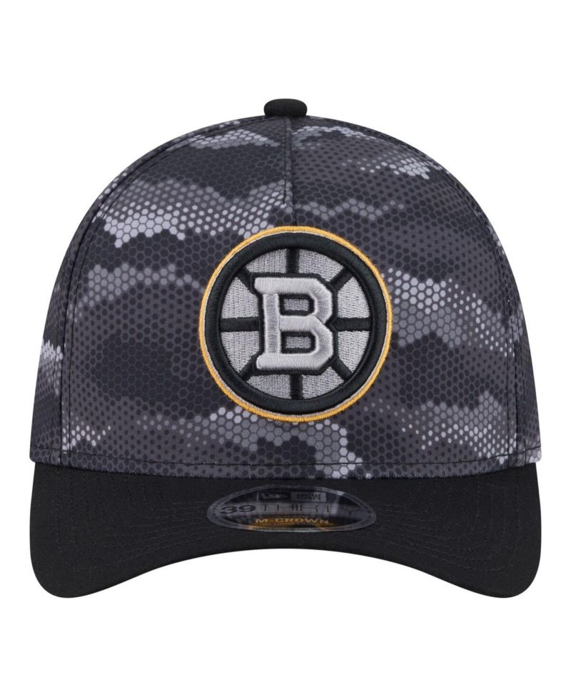 Men's Black Boston Bruins Zero Dark 39THIRTY Flex Hat