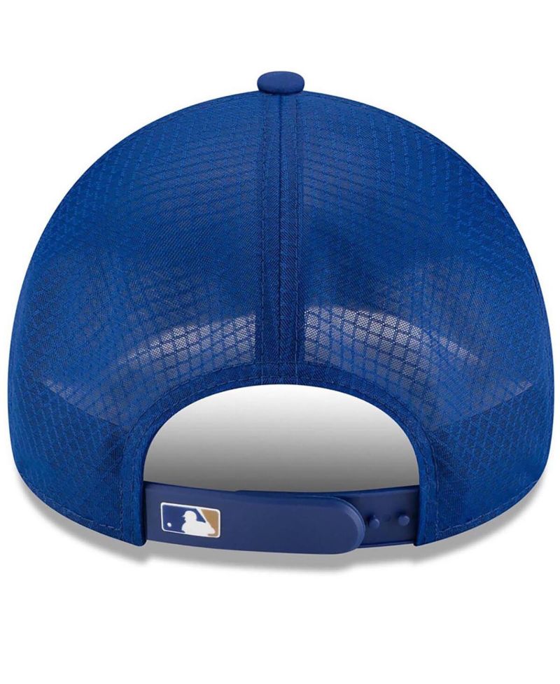 Men's Royal Kansas City Royals 2026 Batting Practice Apex 9FORTY Adjustable Trucker Hat