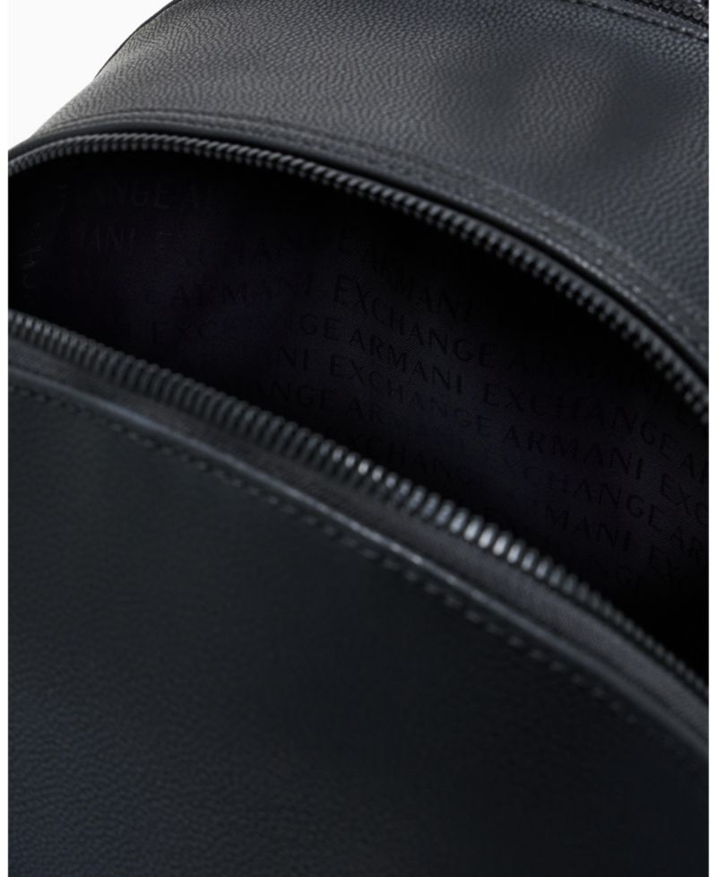 Men's Faux-Leather with Lettering Backpack