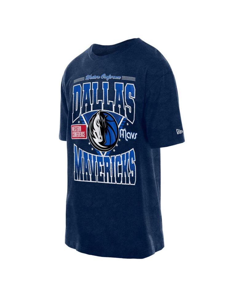 Men's Navy Dallas Mavericks Boxy Old School Sport Vintage Wash T-Shirt