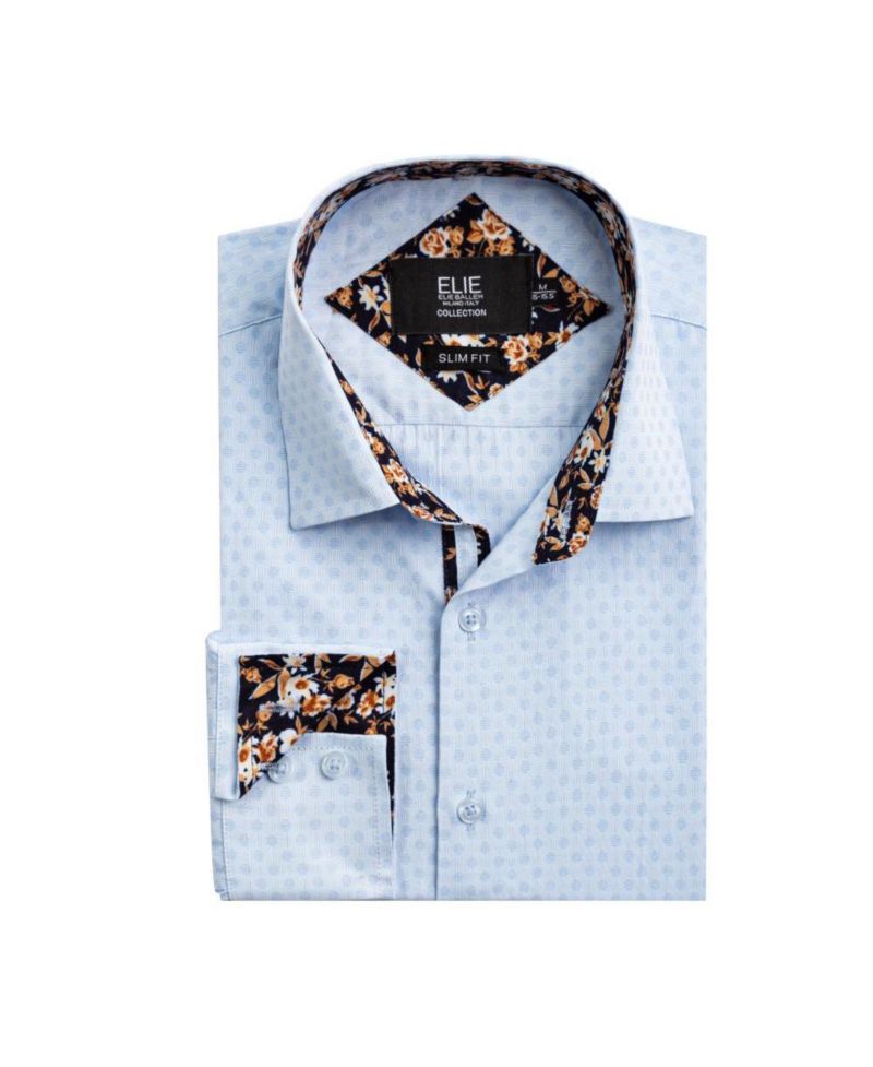 Men's Slim Fit Jacquard Dot Button-Down Shirt