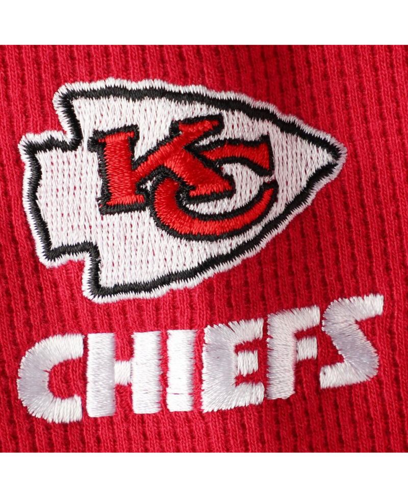 Men's Red Kansas City Chiefs Logo Maverick Thermal Henley Long Sleeve T-shirt