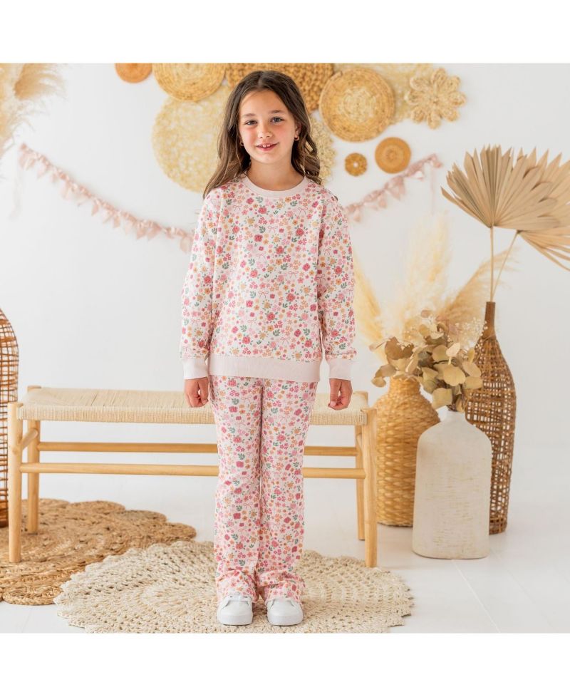 Little Girls Berry Floral Flare Legging