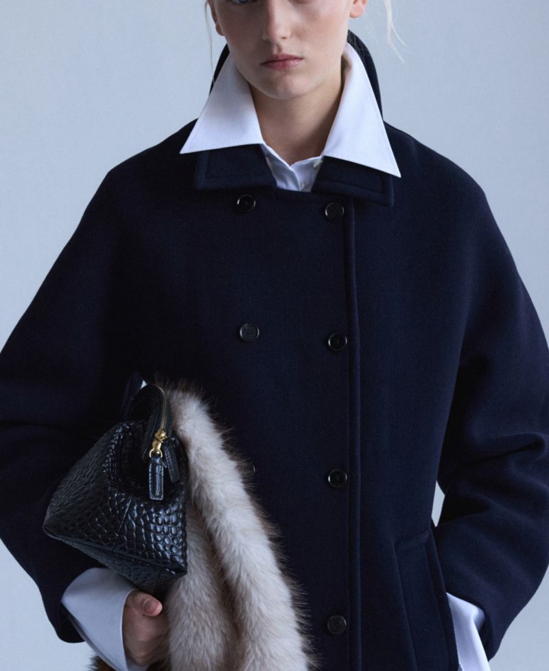 Women's Selection Double-Breasted Wool-Blend Coat