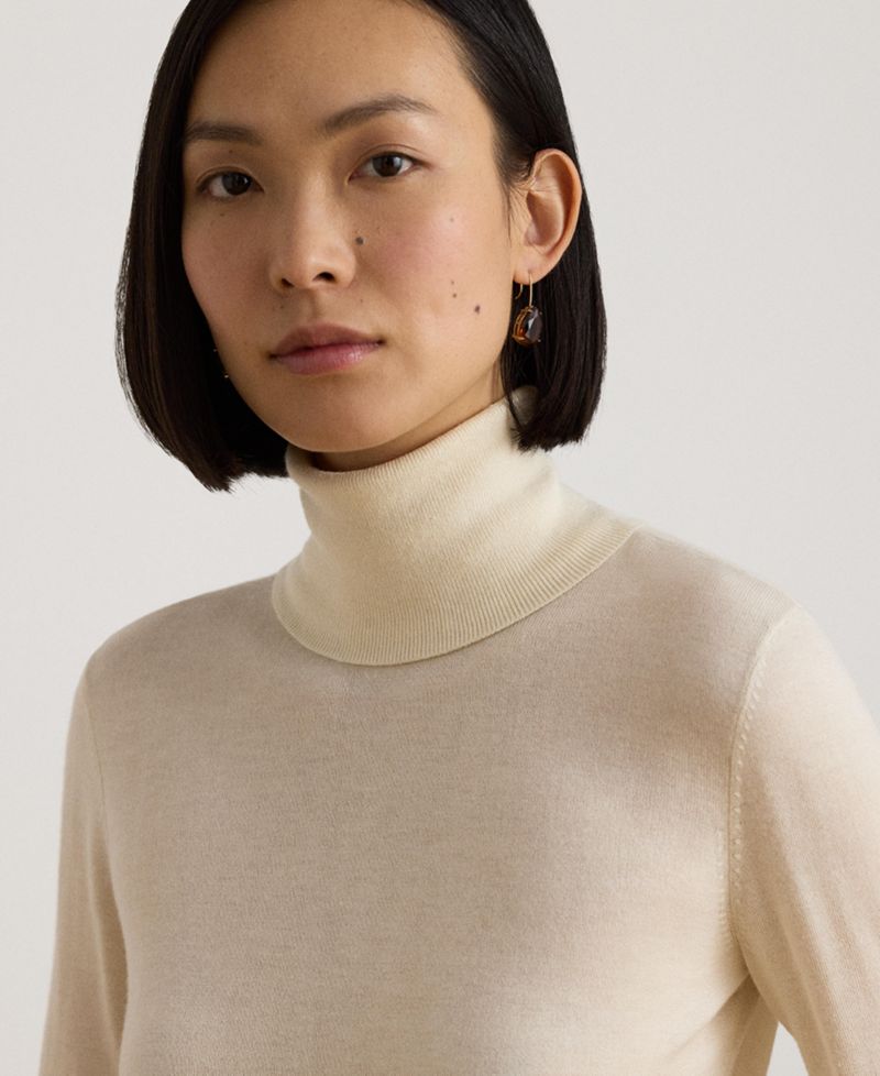 Women's Modal-Silk Blend Slim-Fit Turtleneck Sweater