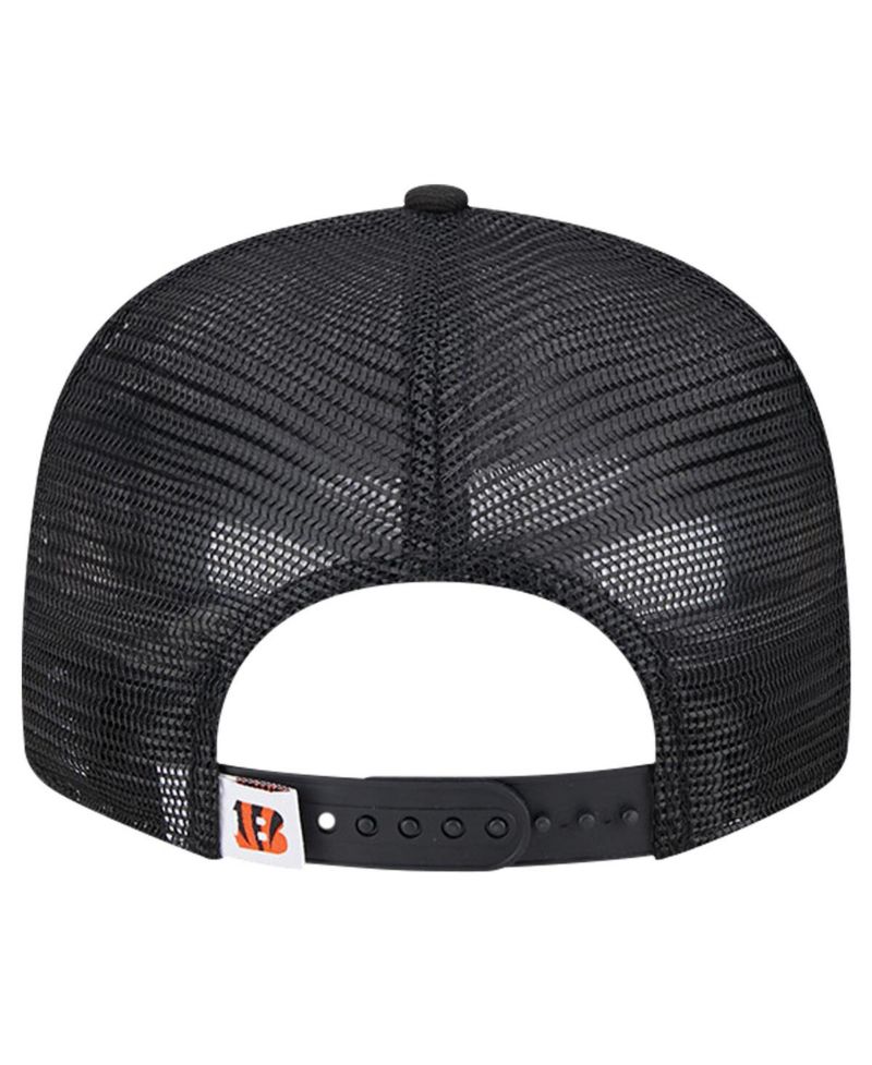Men's Black Cincinnati Bengals Main Trucker 9Fifty Snapback Hat