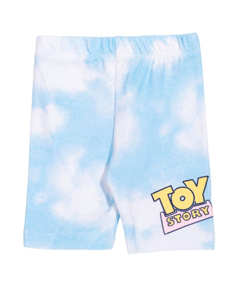 Toddler Girls (2T- 5T) Glitter Graphic Jersey Tee and Allover Print Bike Shorts Outfit