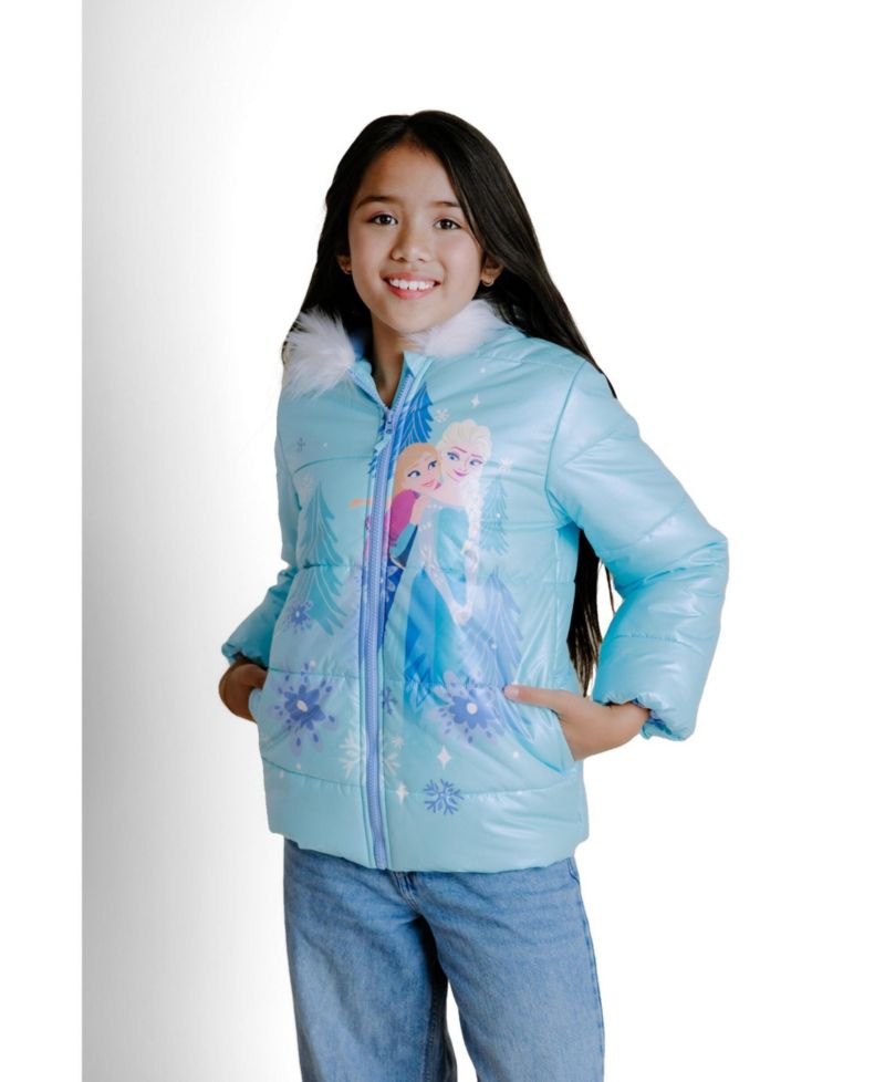 Minnie Mouse Girls' 6-12 Faux Fur Hooded Puffer Coat