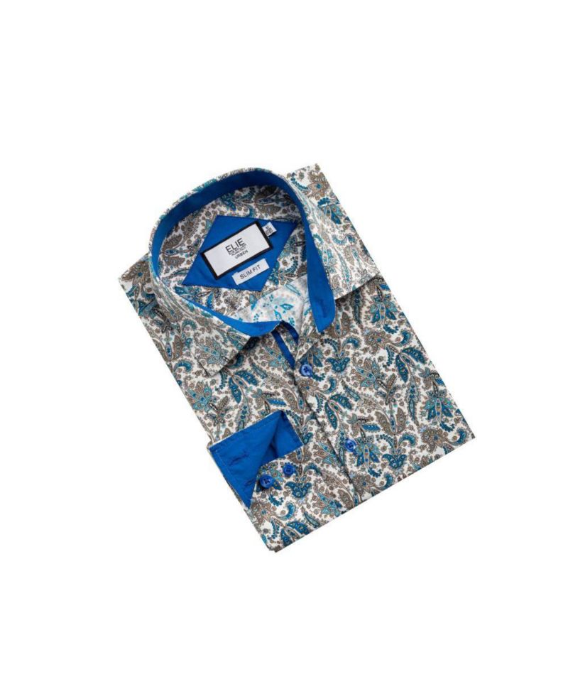 Men's Slim Fit Paisley Sport Button-Down Shirt