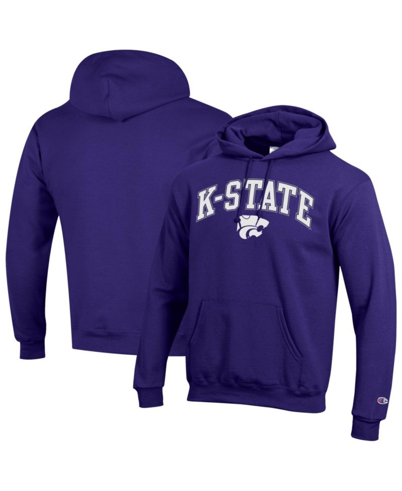 Men's Champion Purple Kansas State Wildcats Arch Over Logo Pullover Hoodie