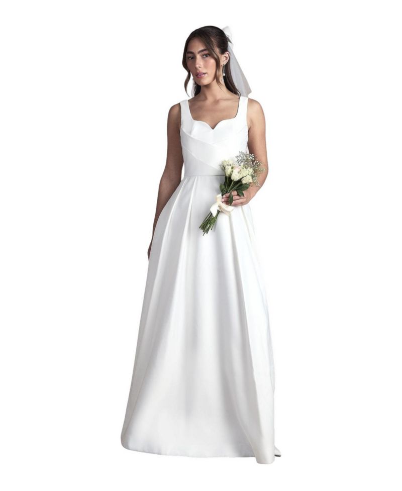 Women's Pleated Satin Maxi Dress